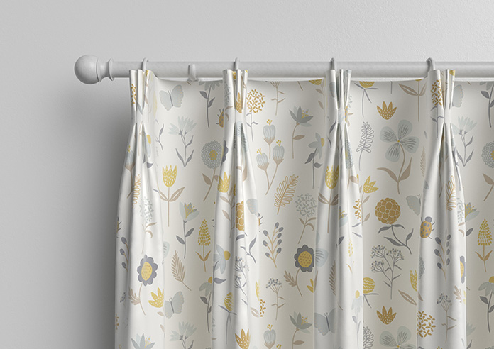 Floral Whimsy, Silver - Made to Measure Curtains - Image 11